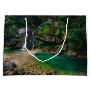 Stunning waterfall Virje, Slovenia Poster Large Gift Bag