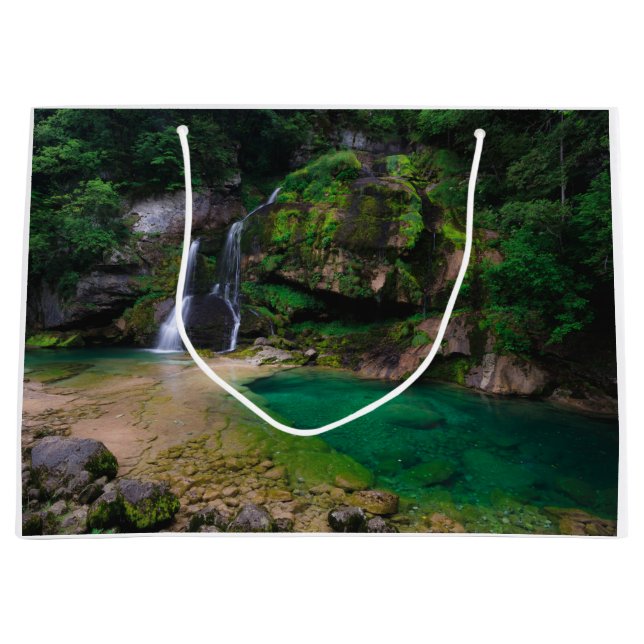 Stunning waterfall Virje, Slovenia Poster Large Gift Bag (Front)