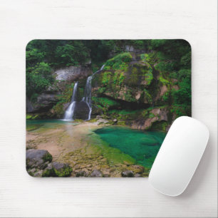 Stunning waterfall Virje, Slovenia Poster Mouse Mat