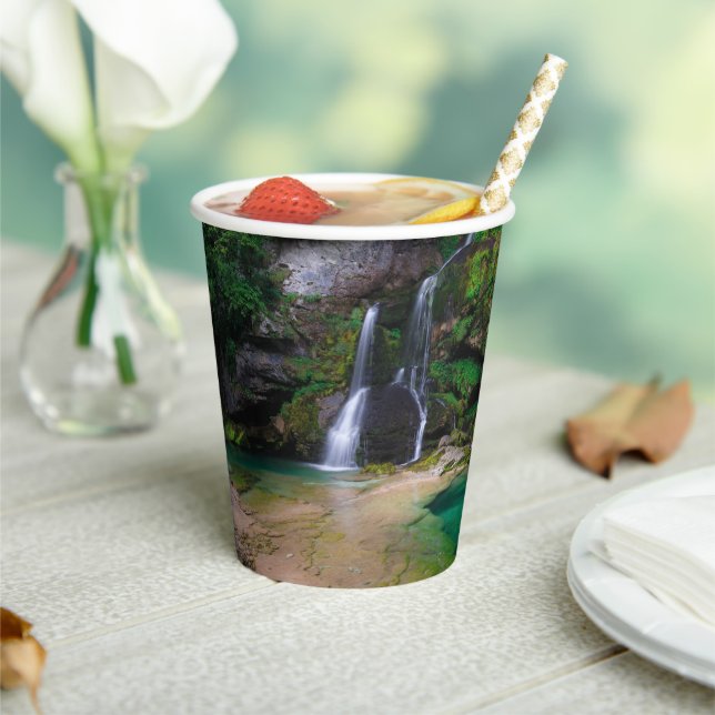 Stunning waterfall Virje, Slovenia Poster Paper Cups (Insitu)