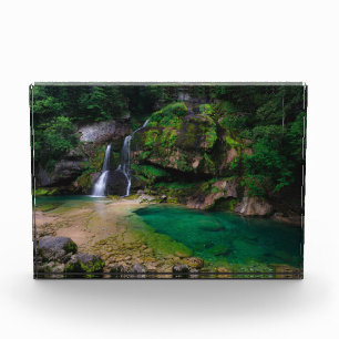 Stunning waterfall Virje, Slovenia Poster Photo Block