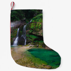 Stunning waterfall Virje, Slovenia Poster Small Christmas Stocking