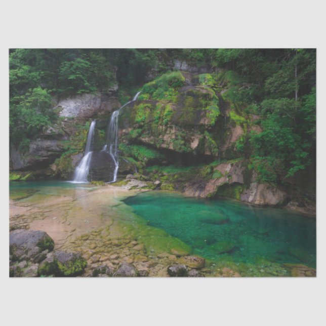 Stunning waterfall Virje, Slovenia Poster Tissue Paper (Front)