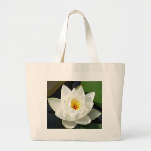 Stunning Waterlily With Gold Centre Large Tote Bag
