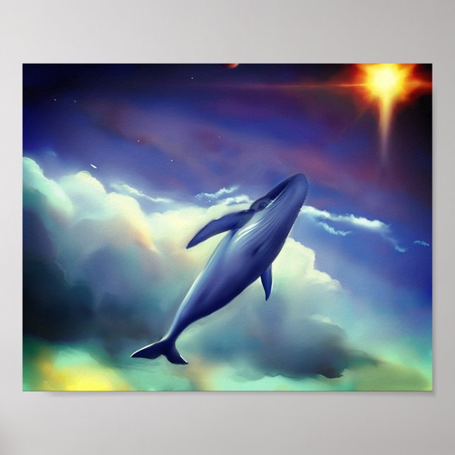 Stunning Whale Painting Wall Art (Front)