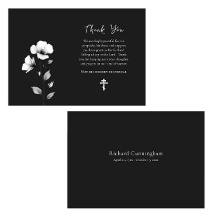 Stunning White Flowers Orthodox Christian Funeral Thank You Card