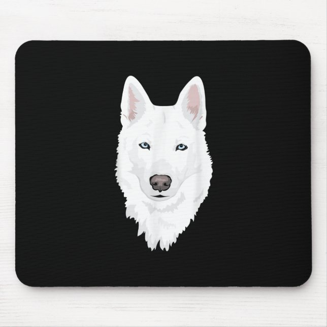 Stunning White Siberian Husky - Sweet White Snow Mouse Mat (Front)