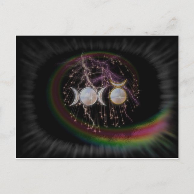 Stunning Wiccan Triple Goddess Cosmic Postcard (Front)