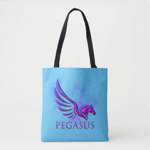Stunning Winged Purple Pegasus Cosmic Background Tote Bag