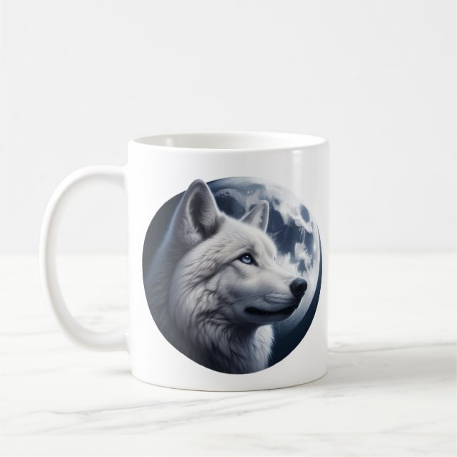 Stunning Wolf and moon Coffee Mug (Left)