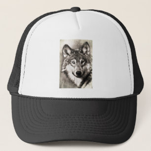Stunning wolf face photo print accessories therian trucker hat