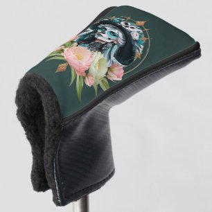Stunning woman with a stunning sugar skull makeup golf head cover