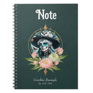 Stunning woman with a stunning sugar skull makeup notebook