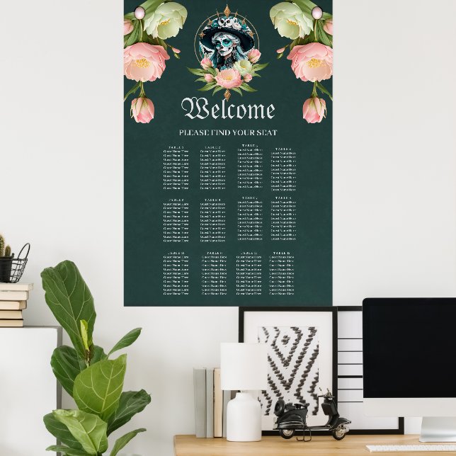 Stunning woman with a stunning sugar skull makeup poster (Home Office)