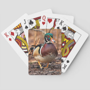Stunning Wood Duck in the Woods Playing Cards