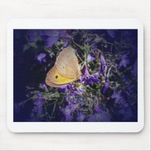 Stunning Yellow Butterfly on Lavender. Mouse Mat
