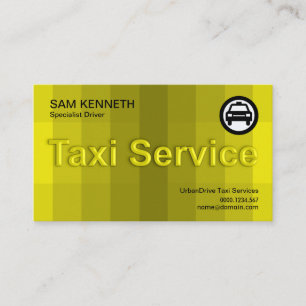 Stunning Yellow Rainbow Glass Effect Taxi Service Business Card