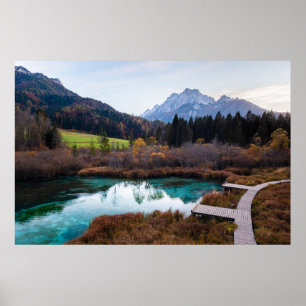 Stunning Zelenci, Slovenia in autumn Poster