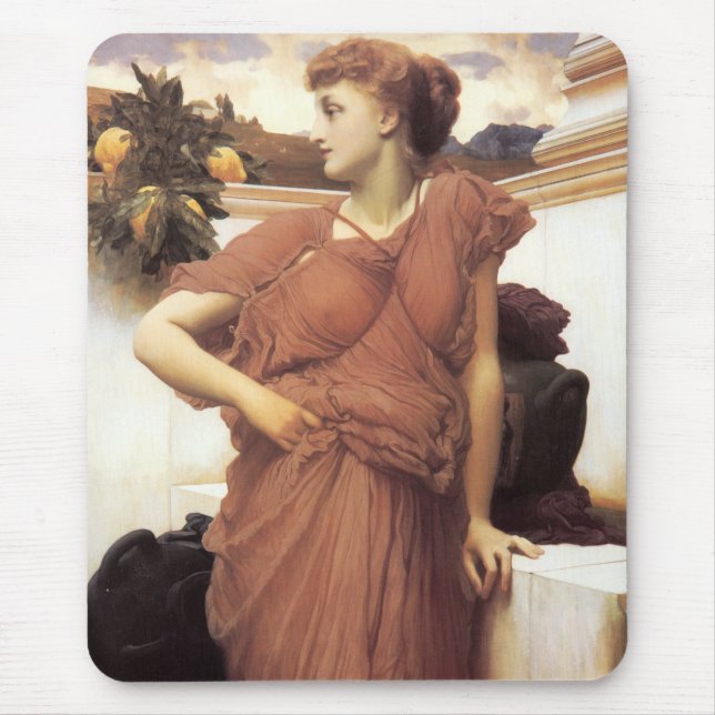 Stunningly Beautiful Woman at the Fountain Mouse Mat (Front)
