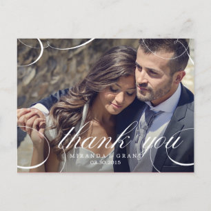 Stunningly Scripted Wedding Photo Thank You Card