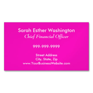 Stunningly Vivacious Pink Colour Magnetic Business Card