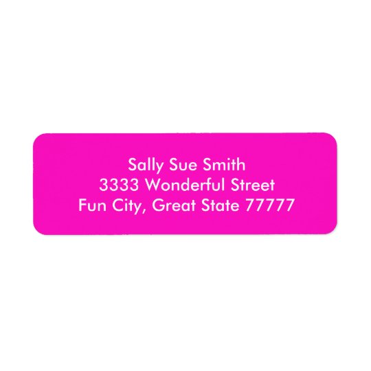 Stunningly Vivacious Pink Colour Return Address Label