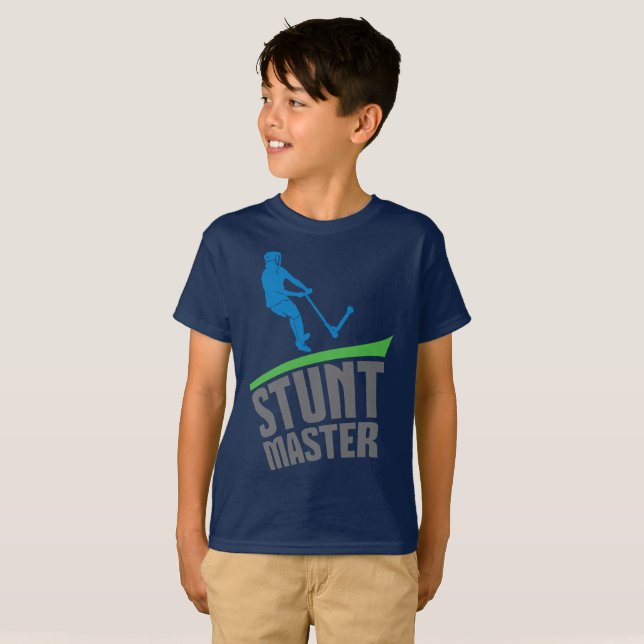 STUNT MASTER, extreme scoot, scooter kids t-shirt (Front Full)