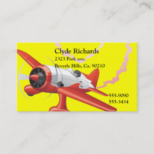 Stunt Pilot In Aeroplane Custom Colour Business Card