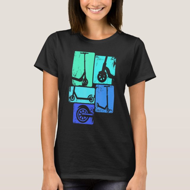 Stunt Scooter Retro Boys Kids T-Shirt (Front)