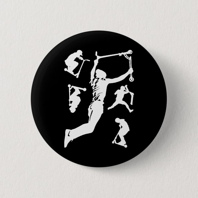 Stunt Scooter Scootering Tricks 6 Cm Round Badge (Front)