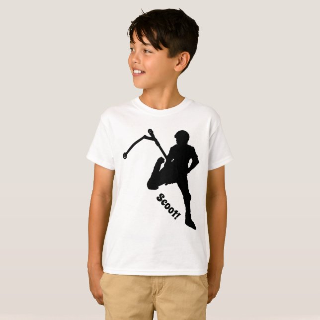 Stunt-Scooter Silhouette Kids Apparel T-Shirt (Front Full)