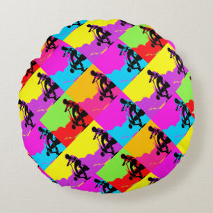 Stunt Scooter Trickster - Scooter Boy Round Cushion