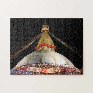 Stupa Boudhanath, Kathmandu at night - Nepal Jigsaw Puzzle