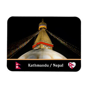 Stupa Boudhanath, Kathmandu at night - Nepal Magnet