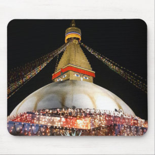 Stupa Boudhanath, Kathmandu at night - Nepal Mouse Mat