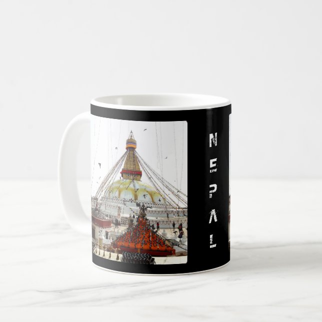 Stupa Boudhanath, Kathmandu - Nepal (Buddha) Coffee Mug (Front Left)