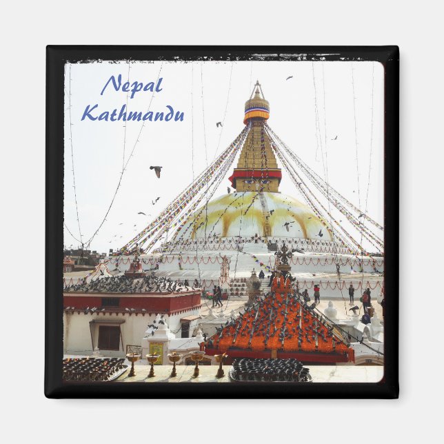 Stupa in Boudhanath, Kathmandu - Nepal Magnet (Front)