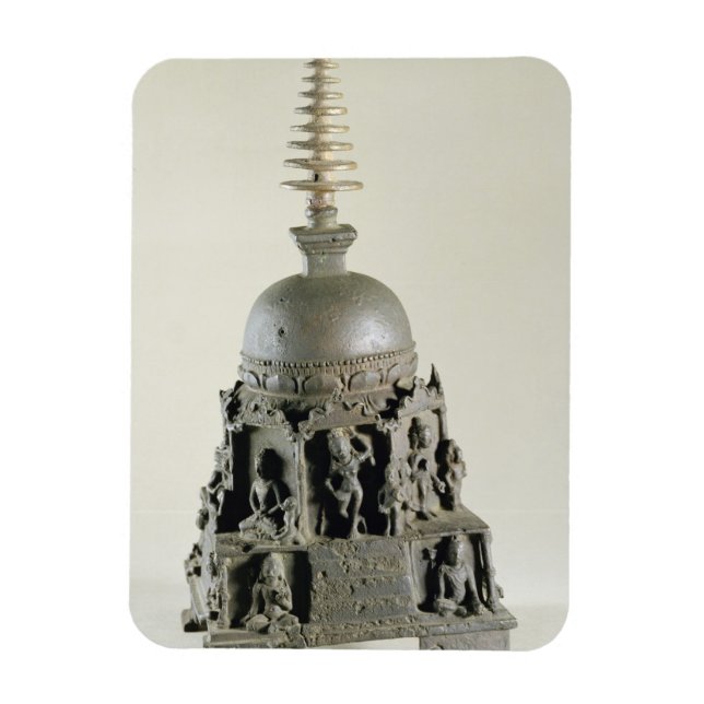 Stupa, Pala, Nalanda, Bihar (bronze) Magnet (Vertical)