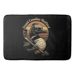 Stupid Canadian Wolf Bird Bath Mat