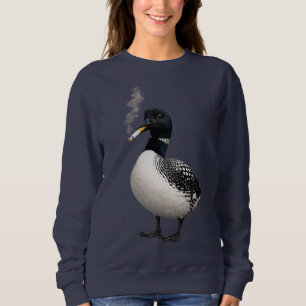 stupid Canadian wolf bird common loon Smoking meme Sweatshirt