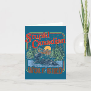 Stupid canadian wolf bird heated hockey meme card