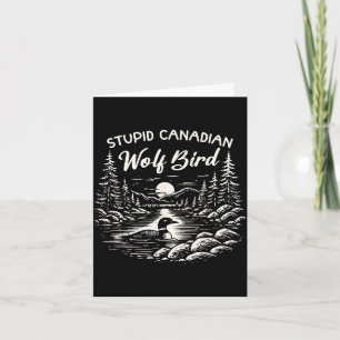 Stupid canadian wolf bird heated hockey meme card