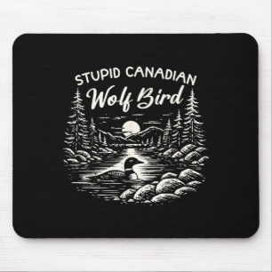 Stupid canadian wolf bird heated hockey meme mouse mat