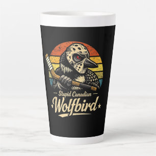 Stupid Canadian Wolf Bird Latte Mug