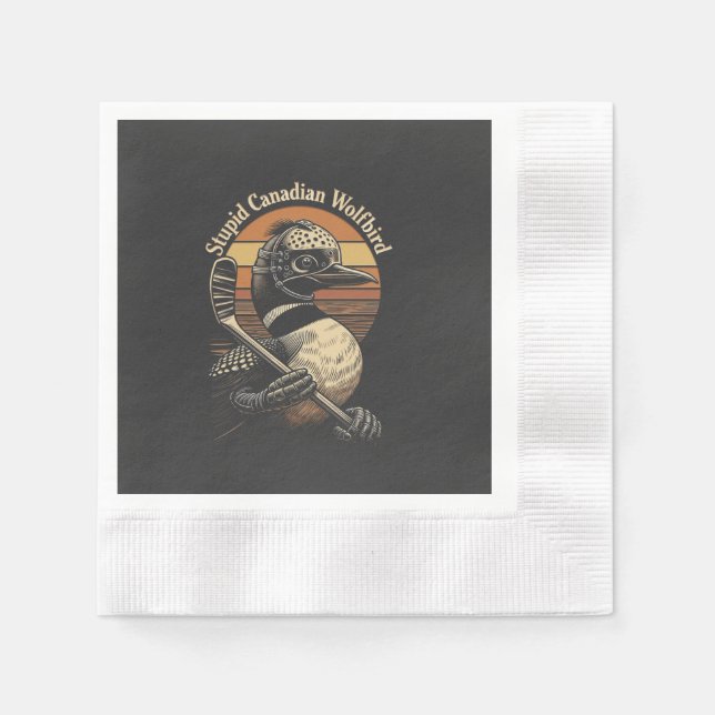 Stupid Canadian Wolf Bird Napkin (Front)