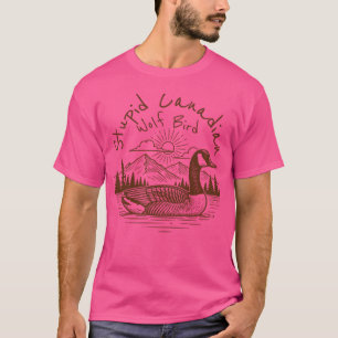 Stupid Canadian Wolf Bird Vintage girl girl T-Shirt