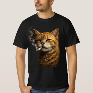 Stupid Cool Funny Cat Meme — Orange Cat Smoking T-Shirt