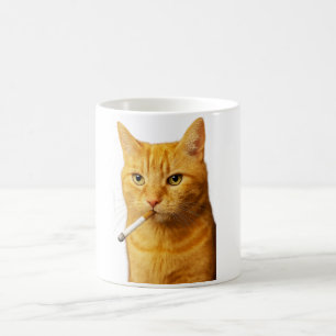 Stupid Cool Funny Cat Meme Smoking Cat cigarette  Coffee Mug