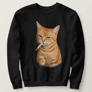Stupid Cool Funny Cat Meme Smoking Cat cigarette Sweatshirt