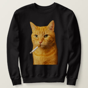 Stupid Cool Funny Cat Meme Smoking Cat cigarette Sweatshirt